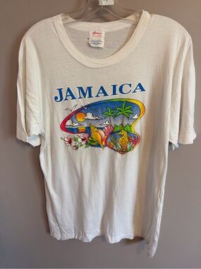 Vintage Sun Club Jamaica Single Stitch Travel Tee White XL